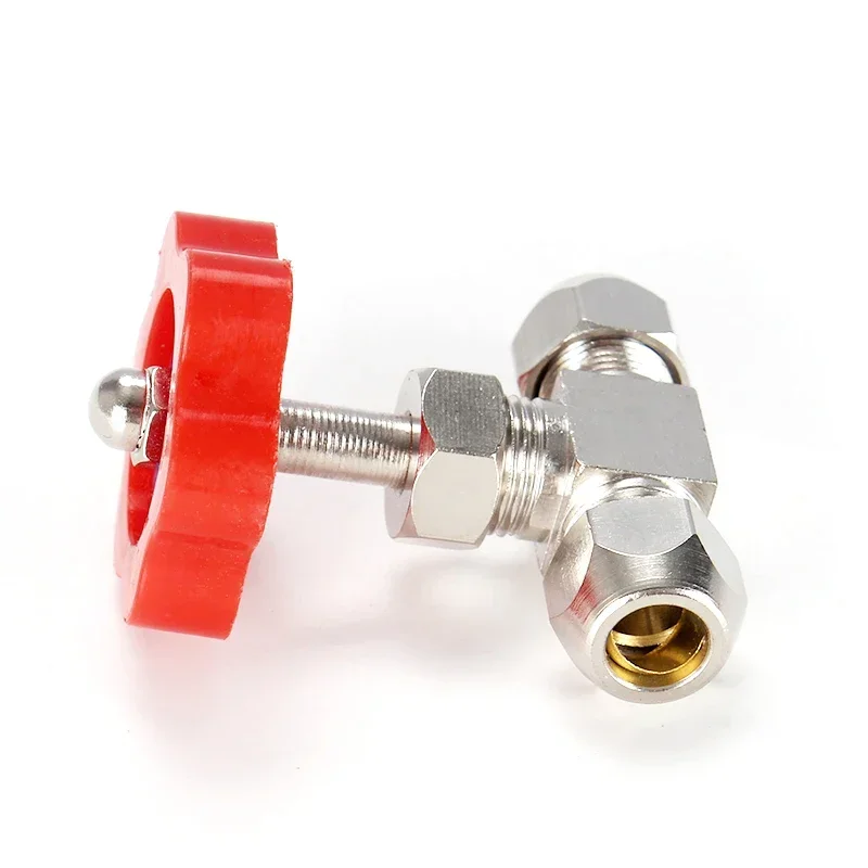 6mm 8mm 10mm 12mm Hole Dia Orange Plastic Handle Metal High Pressure Durable Tube Needle Type Globe Valve