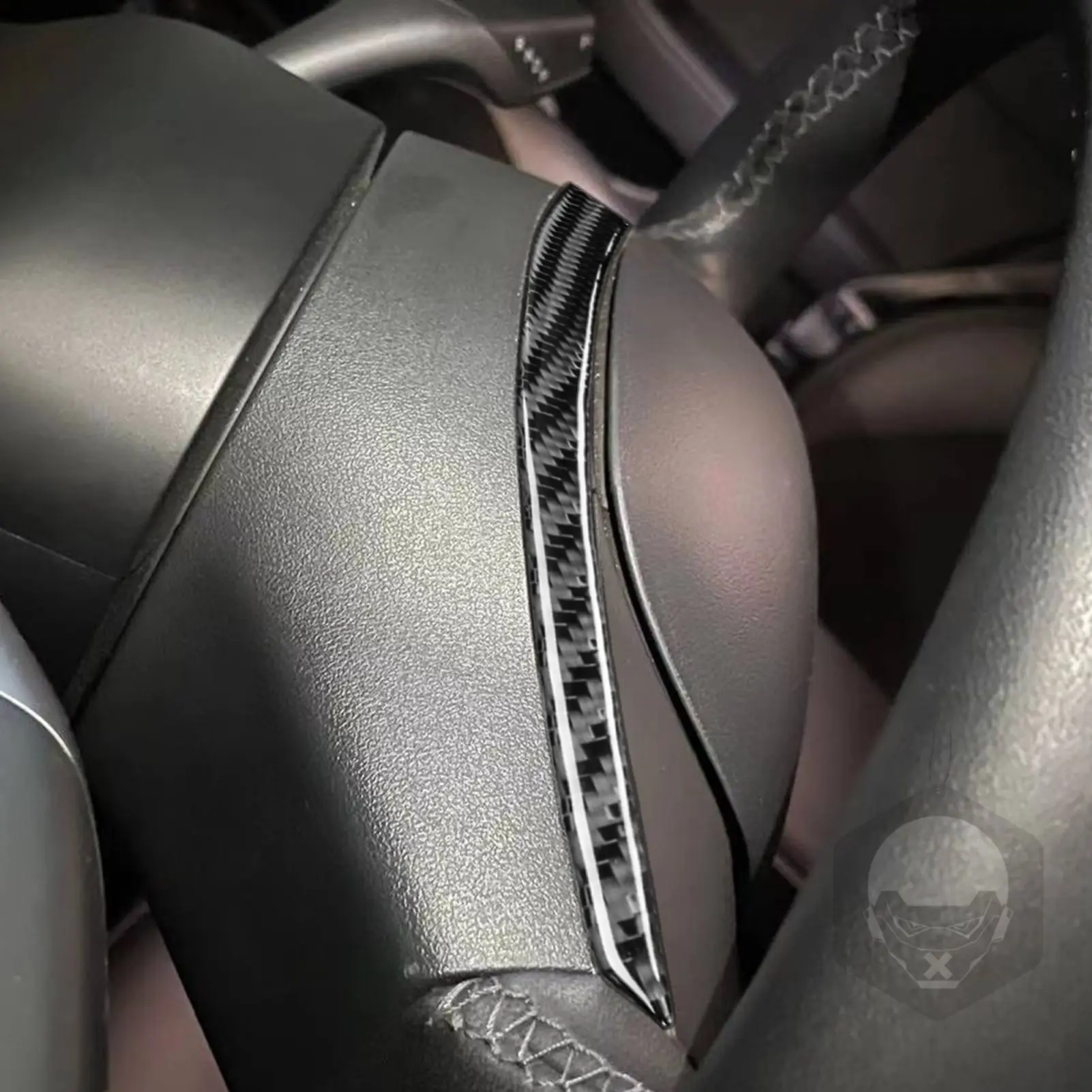 Adesivo per copertura pannello superiore del volante in fibra di carbonio ABS per Tesla Model 3 Y 2017-2022 Accessori per strisce di rivestimento