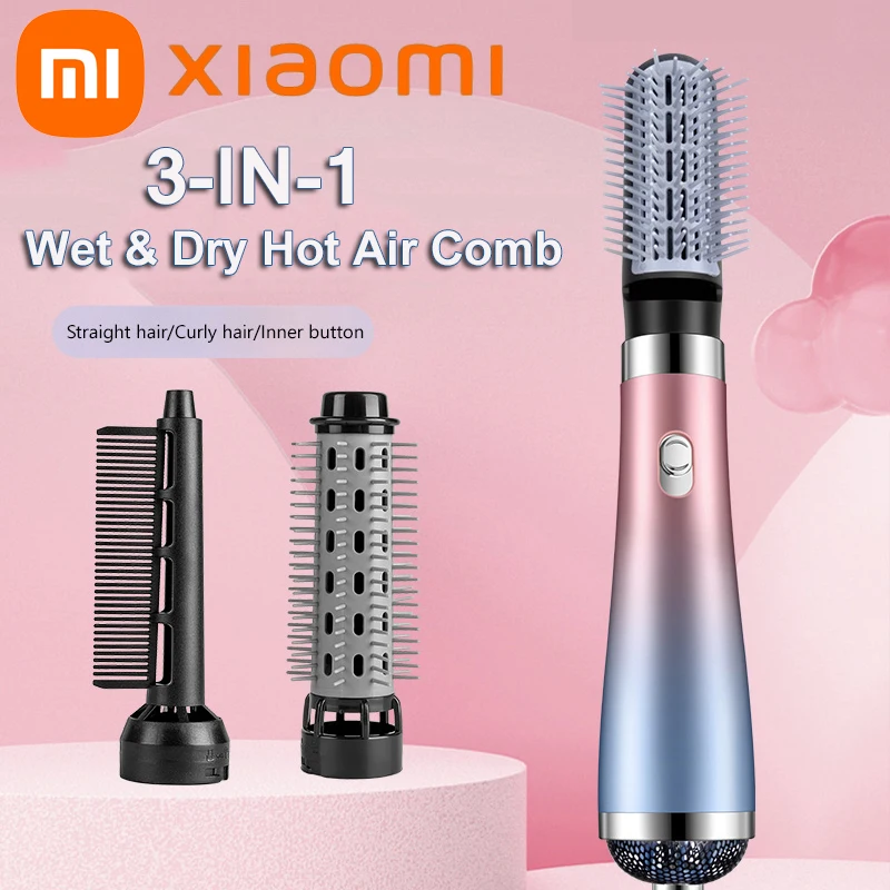 XIAOMI Hair Dryer Comb lonic Hair Straightening Brush Hot Air Curling For Hair Roller Blow Dryer Quick Dry Hair Curler Curling