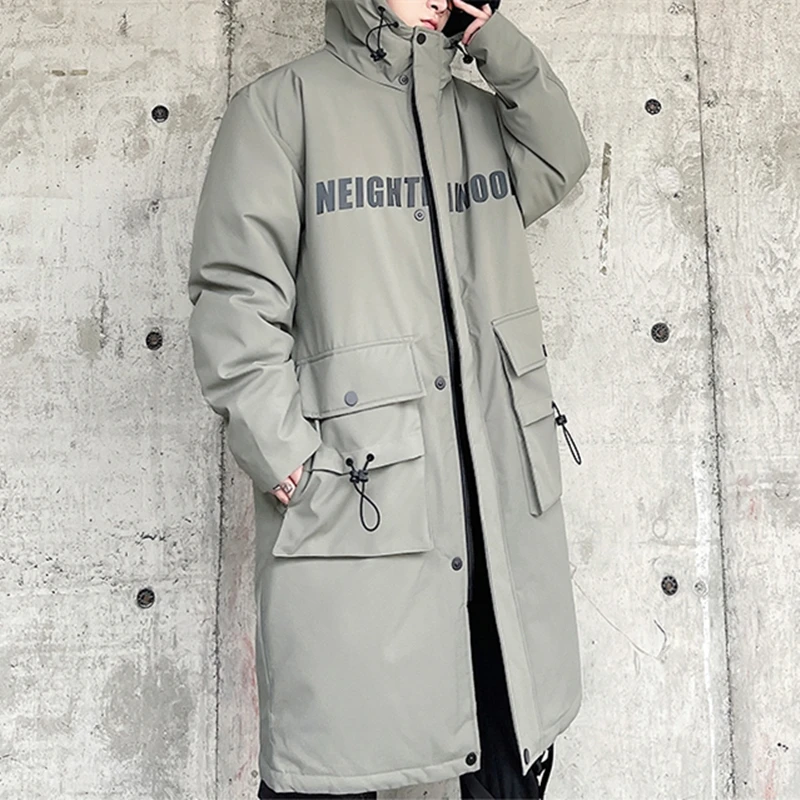 Plus Size Men'S Clothing Winter Jacket For Men Korean Fashion Long Padding Outdoor Down Jacket High Quality Hooded Padded Coats