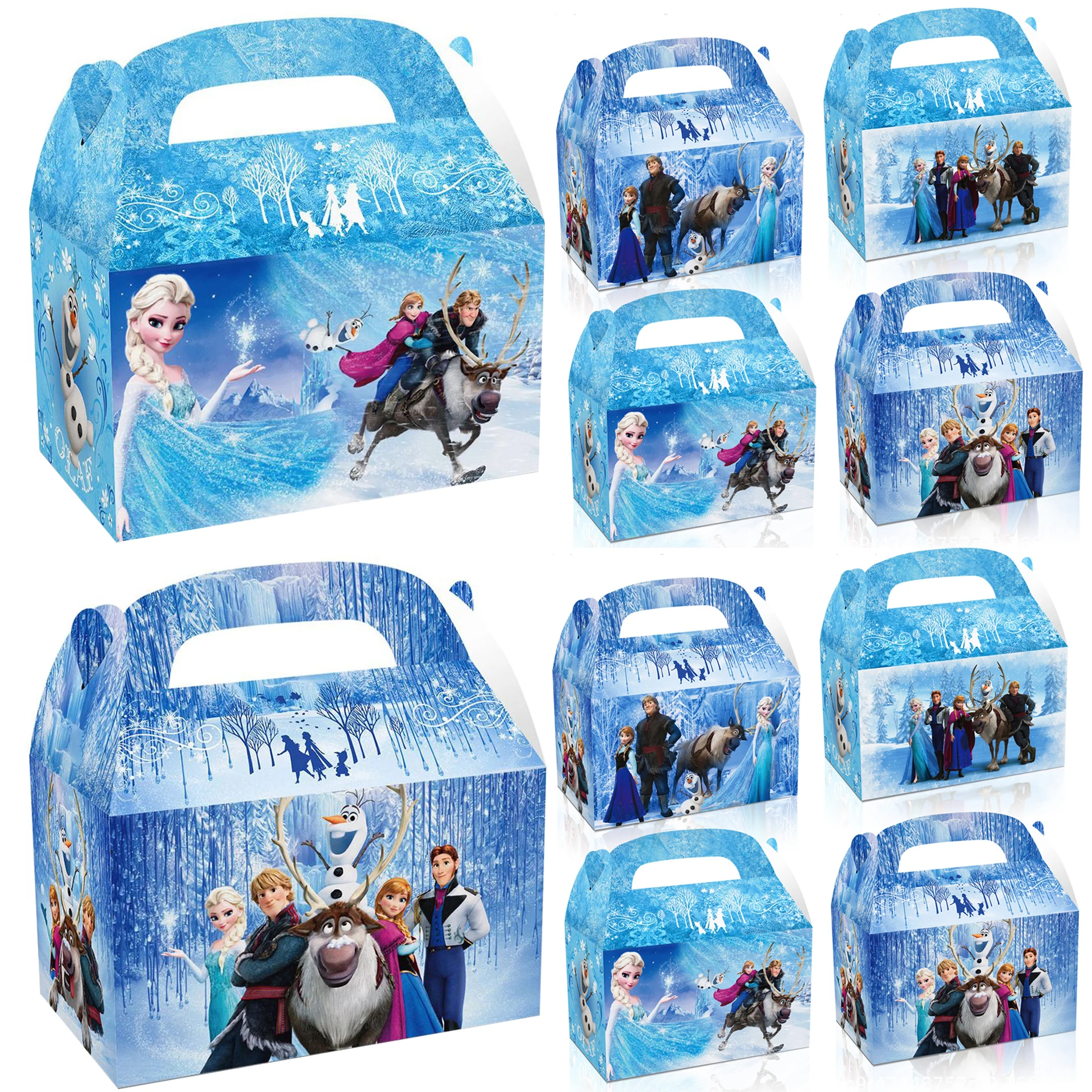 Disney Frozen Candy Boxes Anna Elsa Princess Theme Snack Goody Cardboard Boxes Gift Bags Favors for Girls Birthday Party Favors