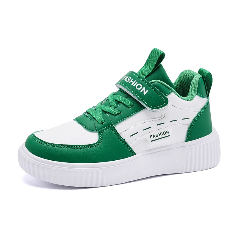 Youth Leather Mid-Top Skate Sneakers | Lace-Up Casual Board Shoes for School, Non-Slip Classic Sporty Walkers for Boys Girls