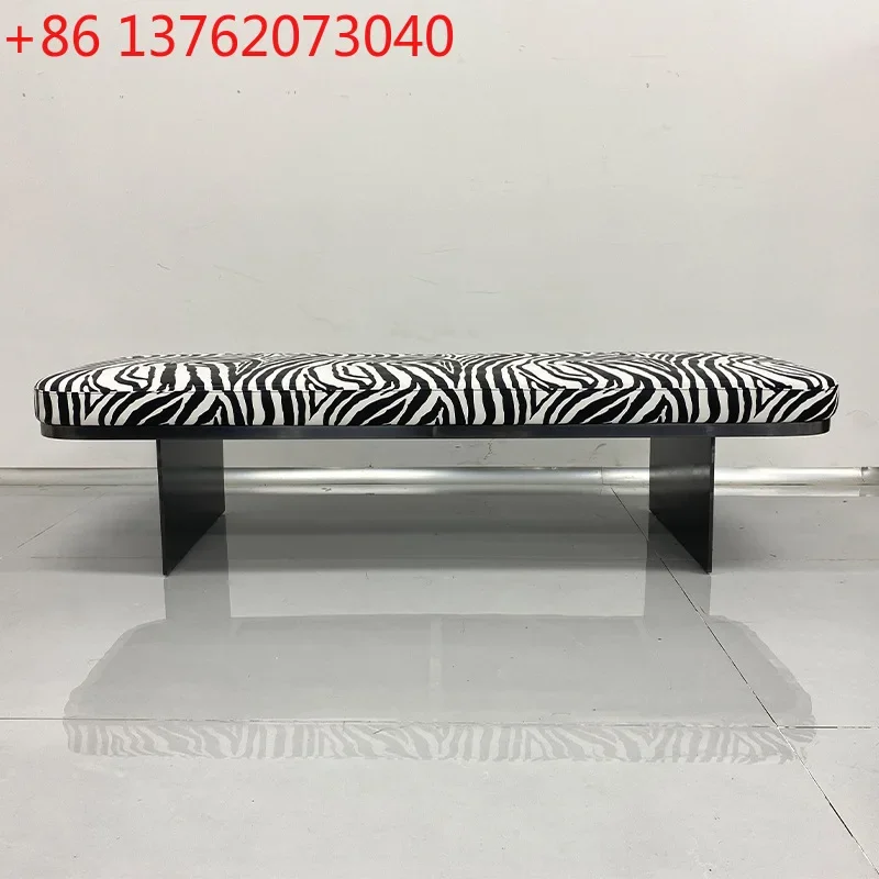 

Современный кожаный прикроватный табурет в стиле лайт-люкс, скандинавский минималистичный табурет для прихожей, итальянская скамья для переобувания