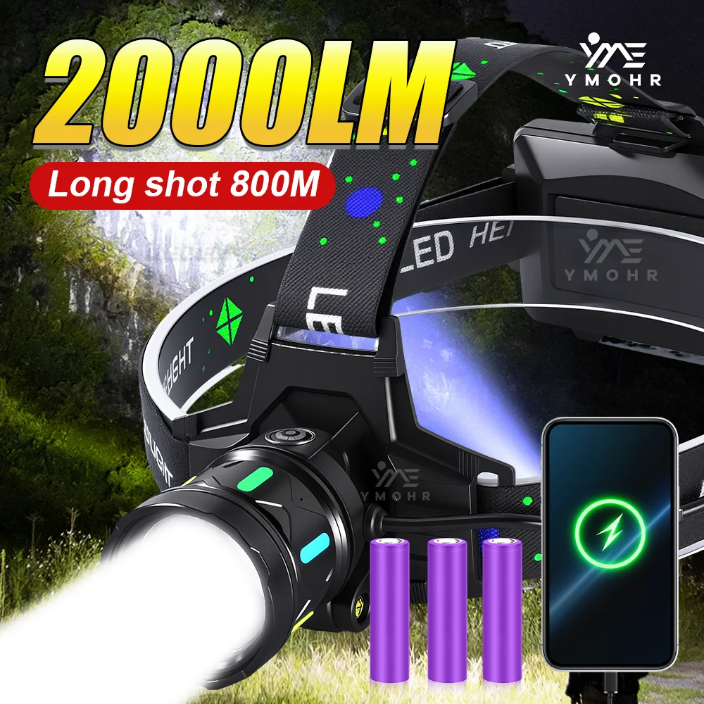 2000lm-ハイキングヘッドランプ-ズーム可能-usb-c-充電式アルミ合金ヘッドライト-ナイトビジョン-ヘッドトーチ-キャンプ-探検-釣り