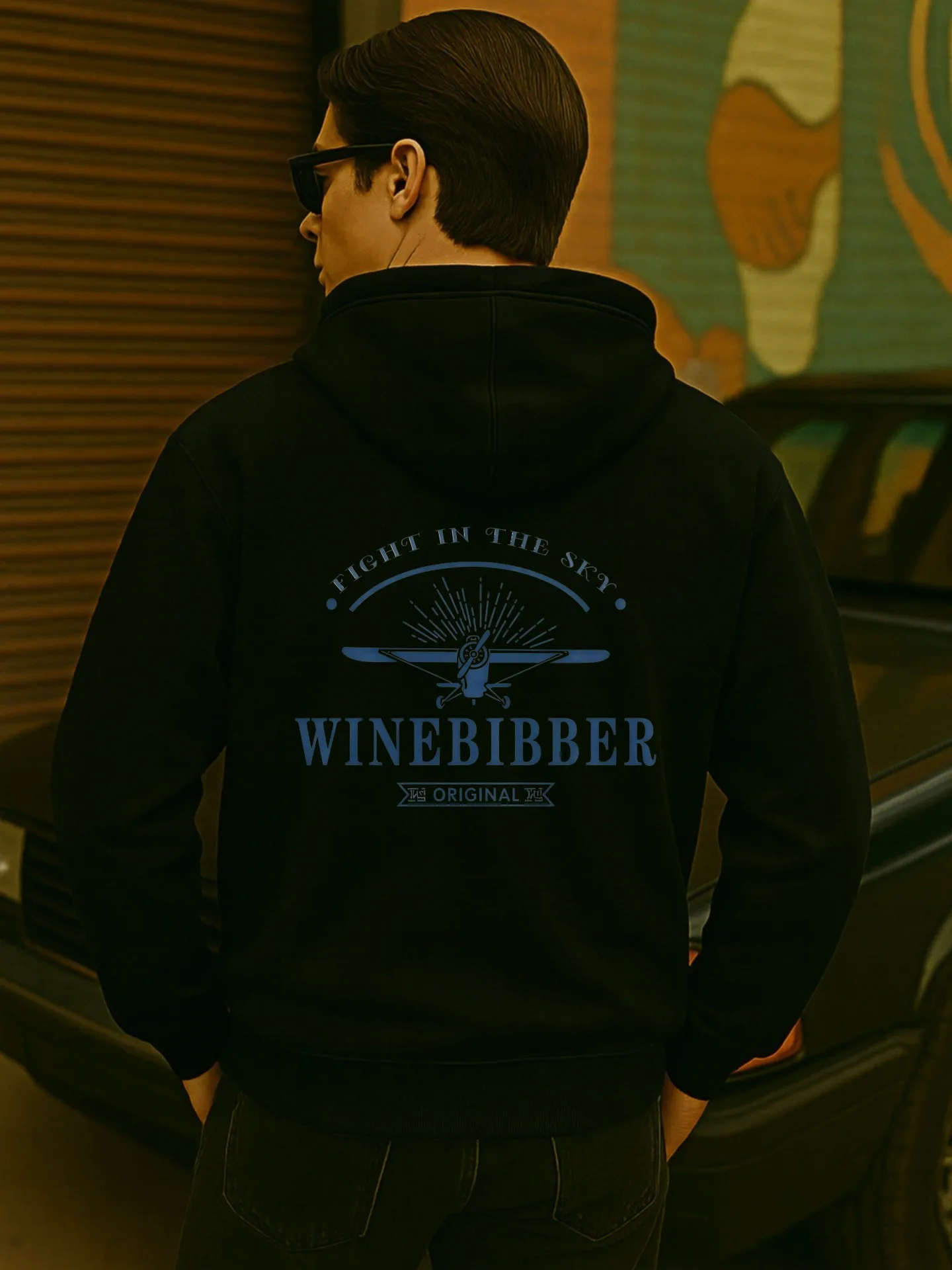 هوديي جرافيك للرجال، ساموراي - طباعة جرافيك تحت عنوان، نمط كاجوال، مزيج القطن، للرجال، للارتداء اليومي #2