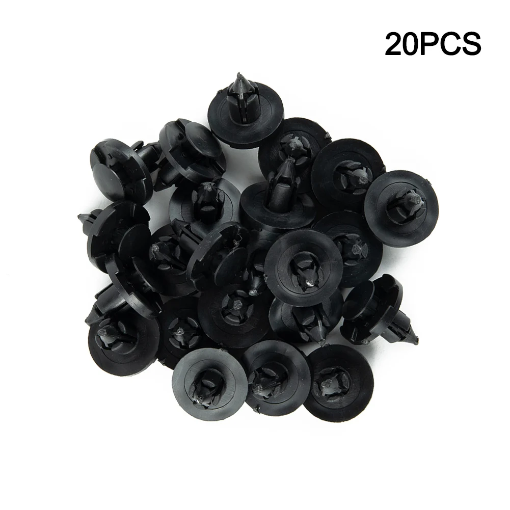

Mud Rivets Retainer Clips for Nissan Caravans Bumper Push 15mm Black High Quality Buses Trunk 20pcs Plastic Fastener Set
