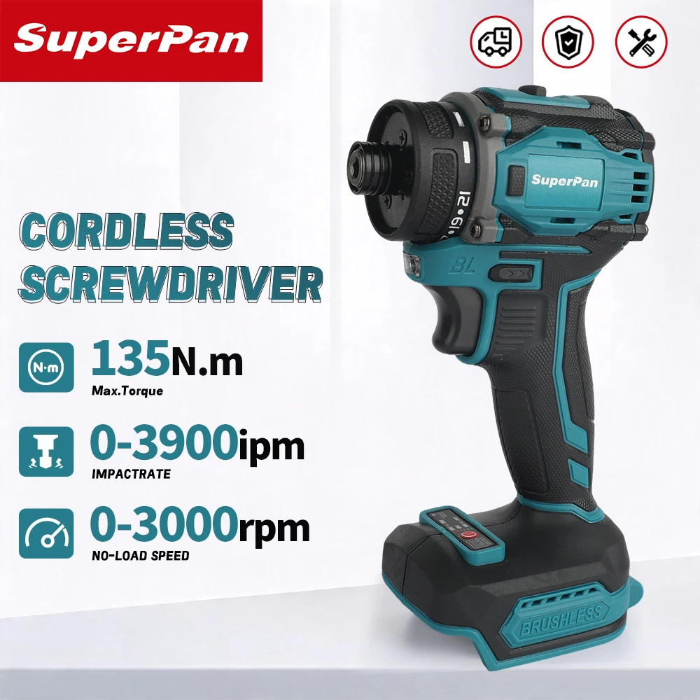 

20V Brushless Impact Driver, Long Life Motor, Energy Saving, Reliable Cordless Screwdriver, Bare Tool