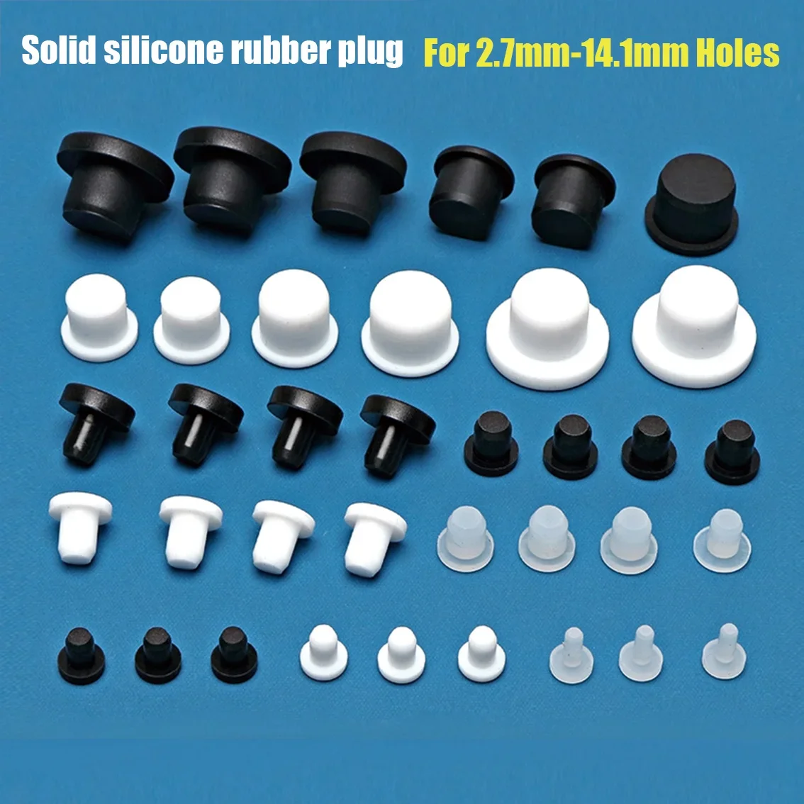 2.7mm-14.1mm Solid T-Shaped Silicone Sealing Plug Dustproof Hole End Cap Anti-Leak Masking Stopper For Anodizing Sandblasting