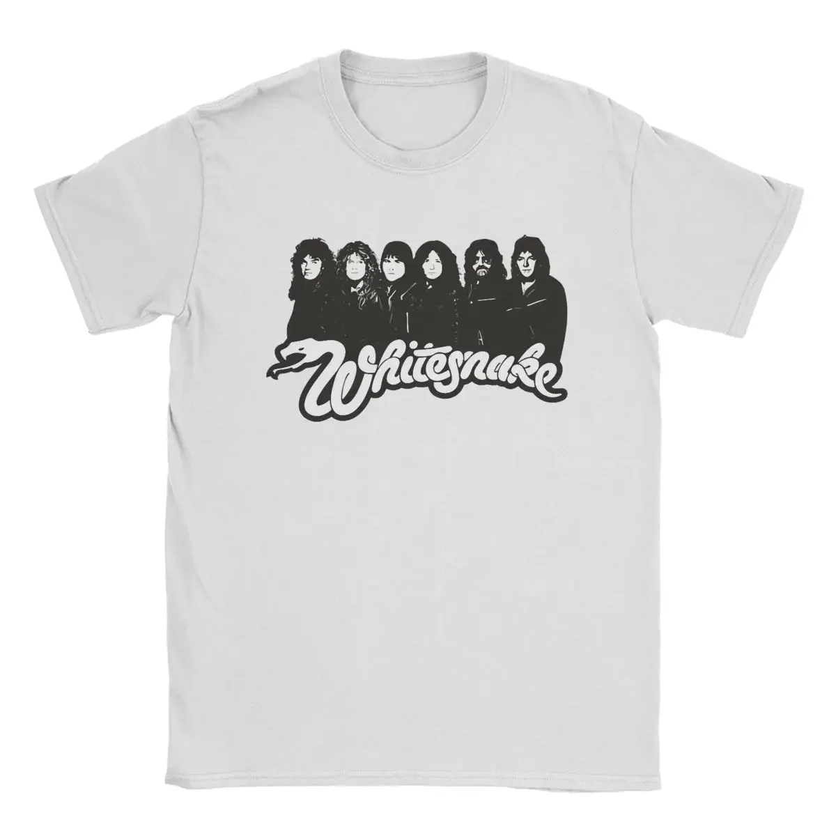 

Funny Whitesnake Logo T-Shirt Men Round Neck Pure Cotton T Shirt Short Sleeve Tee Shirt Printing Tops