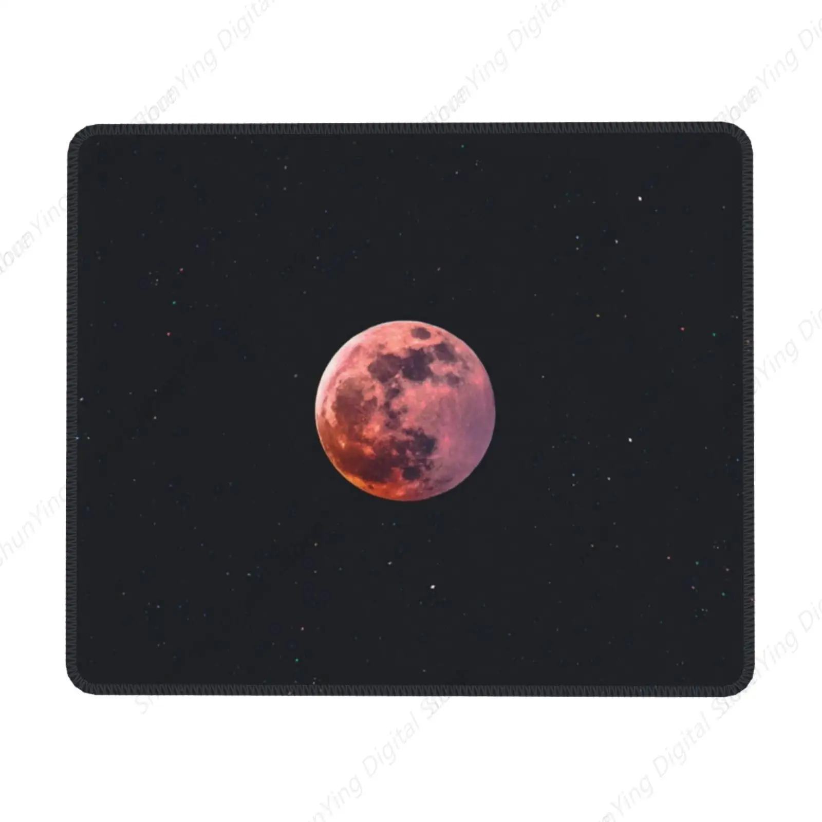 Moon Starry Sky alas Mouse game sederhana, antiselip karet dengan tepi jahitan cocok untuk komputer dan Laptop