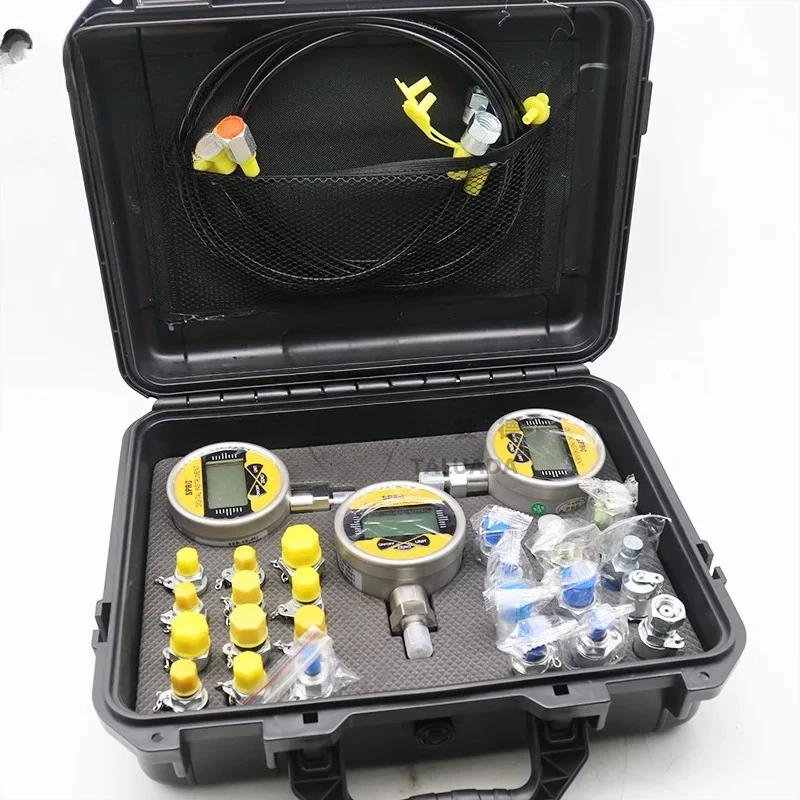 TALUADA manomètre numérique Instruments de mesure outil de Test pression hydraulique numérique 3 manomètres Kit de Test
