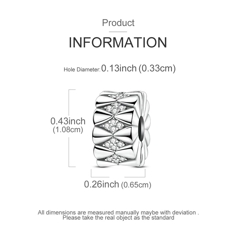 925 فضة سحر حبة تشيكوسلوفاكيا الزركون القوس مشبك ثابت استرخى صالح الأصلي سوار DIY بها بنفسك النساء المجوهرات هدية