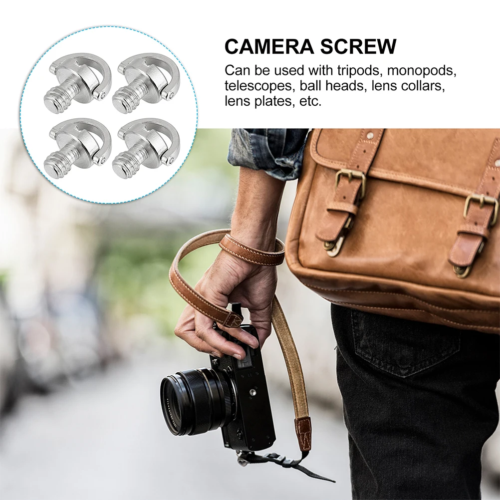 

4pcs Tripod Screw Premium Iron Replacement Ring Mount Plate D Ring Screw Anti Rust Durable For Camera Tripod Monopod Ball Head
