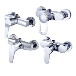 Brass Shower Faucet Mixer Valve Set with Shower Head and Hidden Switch for Bathroom Hot and Cold Water Tap Bath