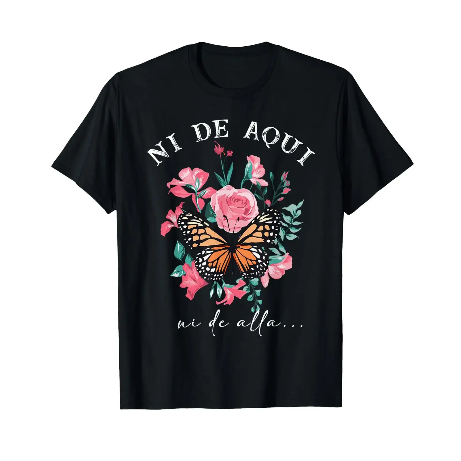 Neither Here nor There Inspirational Spanish Latina T Shirt black S vintage Washed Versatile Top For Everyday Wear Stylish