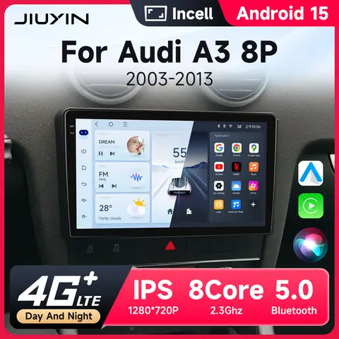 JIUYIN Wireless CarPlay Android Auto Radio for Audi A3 8P 2003 - 2013 Car Intelligent Systems 4G GPS Multimedia