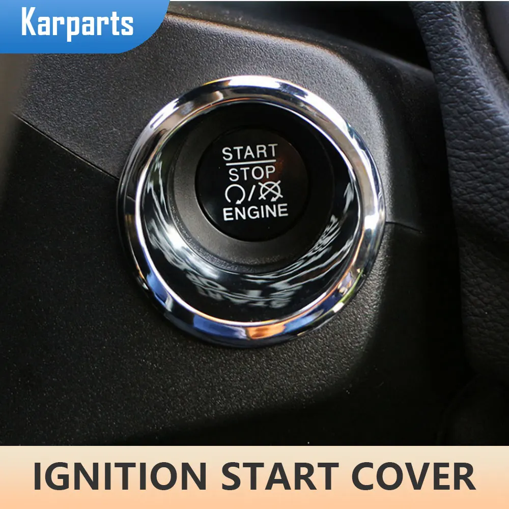 

Car Ignition Key Switch Start Button Cover Ring Decoration Sticker for Jeep Compass 2017 - 2020 Interior Accessories