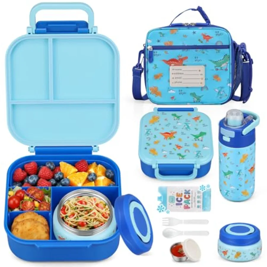

Bento Lunch Box for Set, insulated food container, 7 oz thermos for hot food, 12 oz thermos water bottle, Reusable Insulated Ic