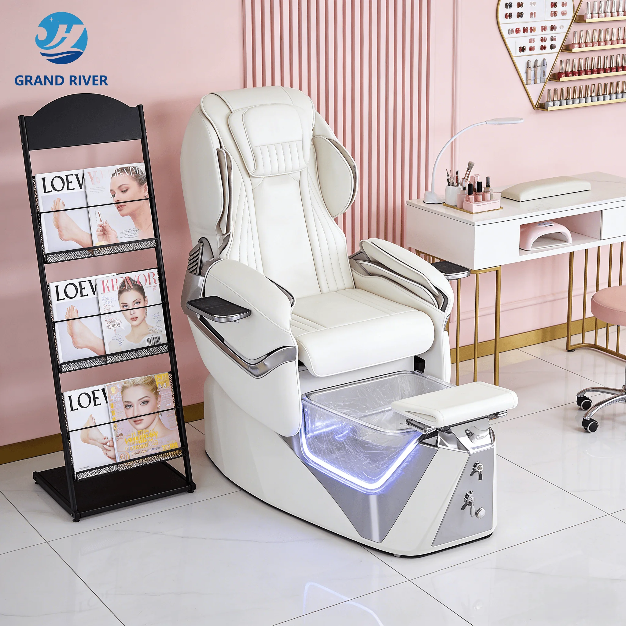 Massage Table,Multi Function Electric Foot Spa Pedicure Chair With Seven Colors Led Knead Massage Spa Manicure Nail Pedicure Sta