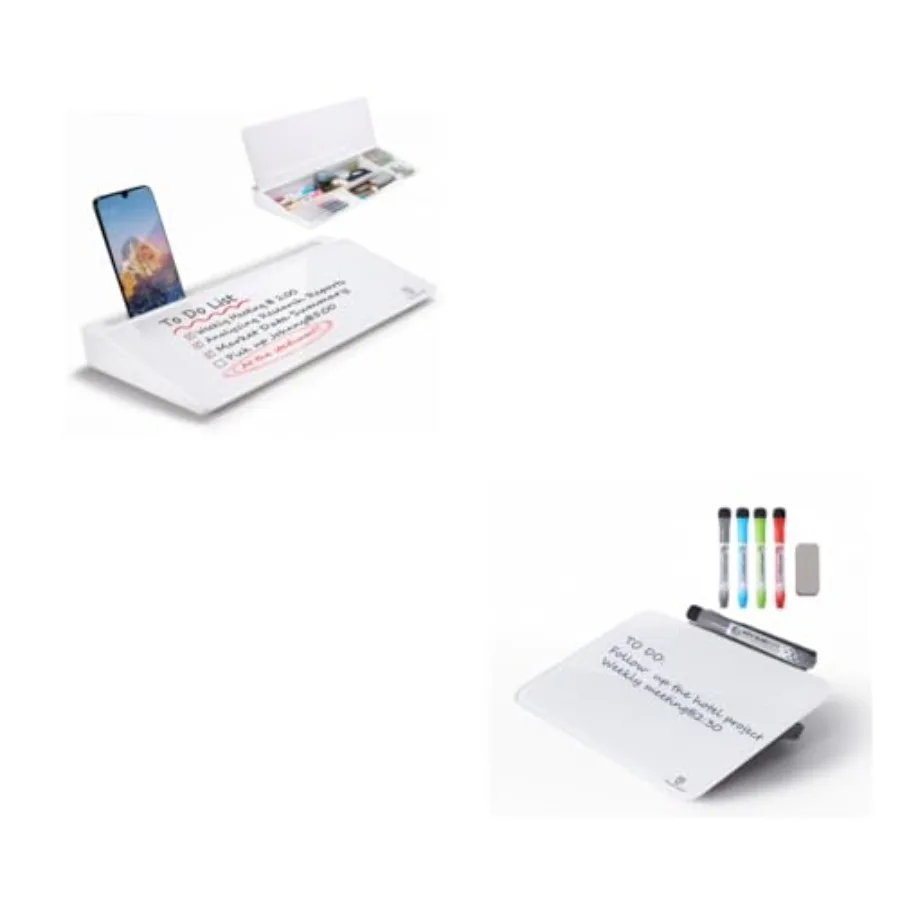 

Desktop Glass White Board with Storage ＆ Small Desktop Glass Dry-Erase whiteboard