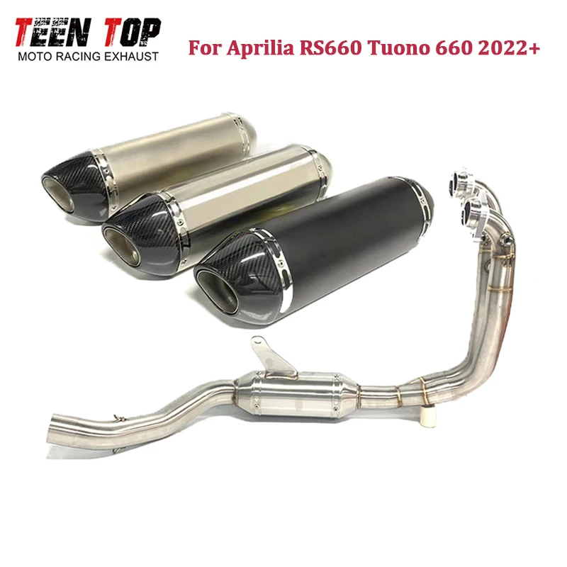 Sistema de escape para motocicleta de 51 mm para Aprilia RS660 Tuono660, tubo de escape de 420 mm, silenciador de escape DB Killer, tubo delantero Moro