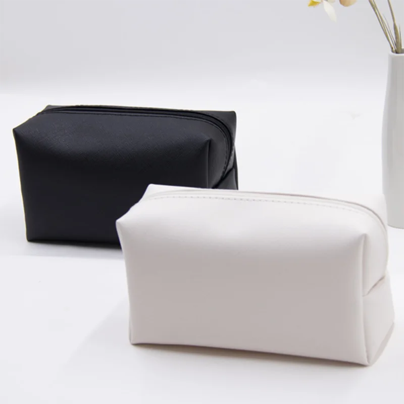 1 Pc Small Women Cosmetic Bag PU Leather Waterproof Zipper Make Up Bag Travel Washing Makeup Organizer Beauty Case