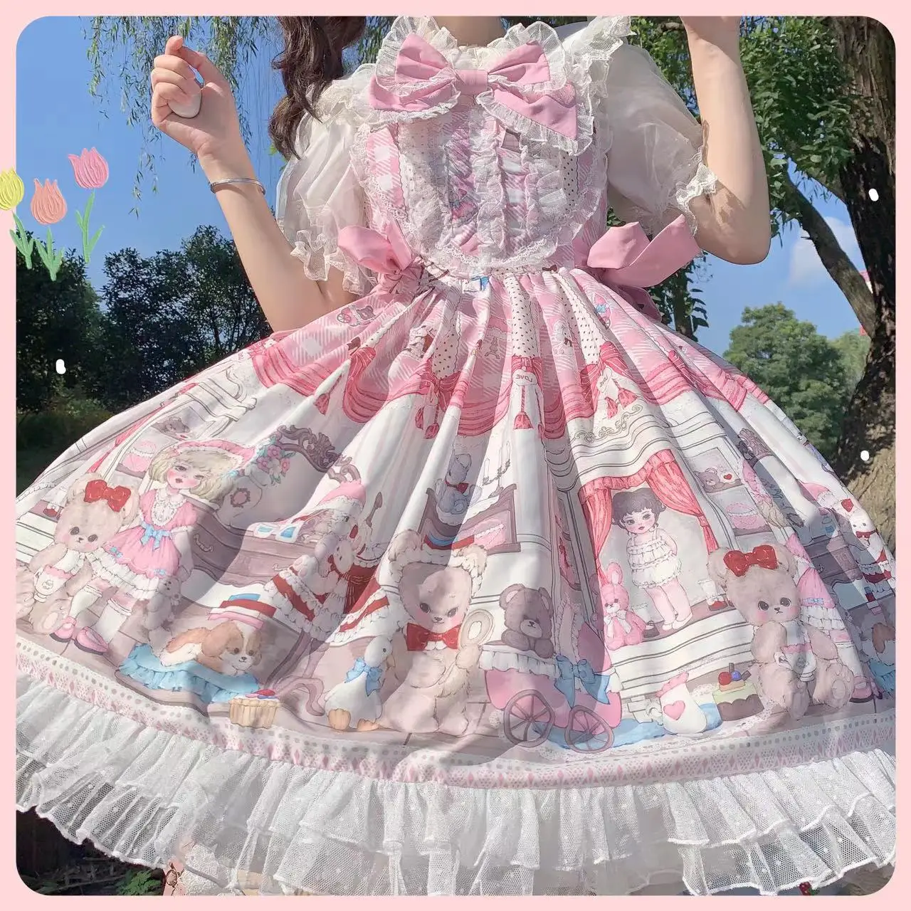 Original Design Lolita Dress Dessert Doll Jsk Strap Dress Summer Japanese Fashion High School Students Daily Clothes Girls Gift