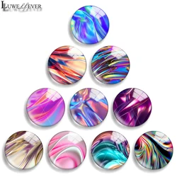 10mm 12mm 20mm 25mm 30mm 40mm 782 Colorful Fluid Mix Round Glass Cabochon Jewelry Finding 18mm Snap Button Charm Bracelet