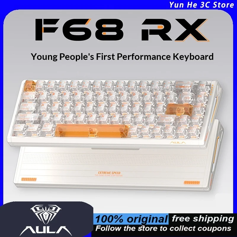 AULA F68RX Magnetic Keyboard 68 Keys Wired 8K Polling Rate 256K High-Speed Scanning RT Adjustable Hot-Swappable  2026 New Model