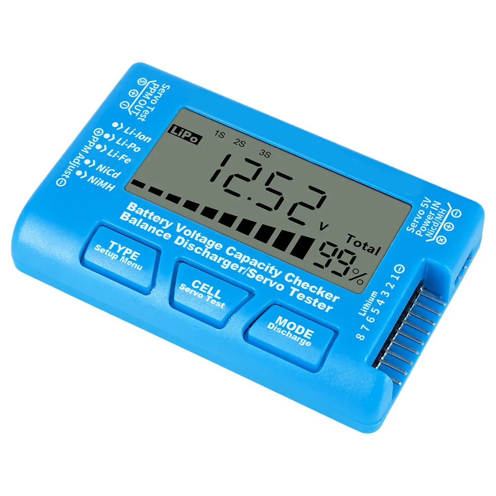 

Voltage Tester with LCD Backlight 4S-8S Nimh Support Digital Capacity Checker Portable Testing Device for Liion