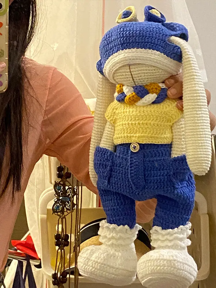 handmade-diy-crochet-rabbit-doll-material-kit-cute-cushion-gift-for-girlfriend-wool-yarn-crafts-accessories-hair-scarf-hat
