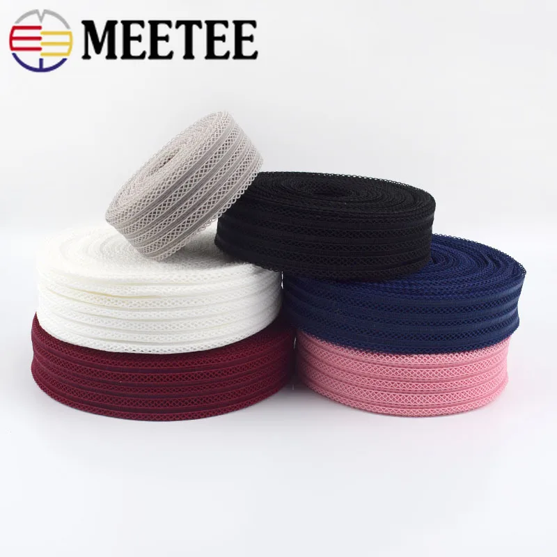 10/20Yards Meetee 18/35mm Elastic Bands Lace Mesh Trim Webbing Ribbon Underwear Strap Bag Clothing DIY Sewing Accessories