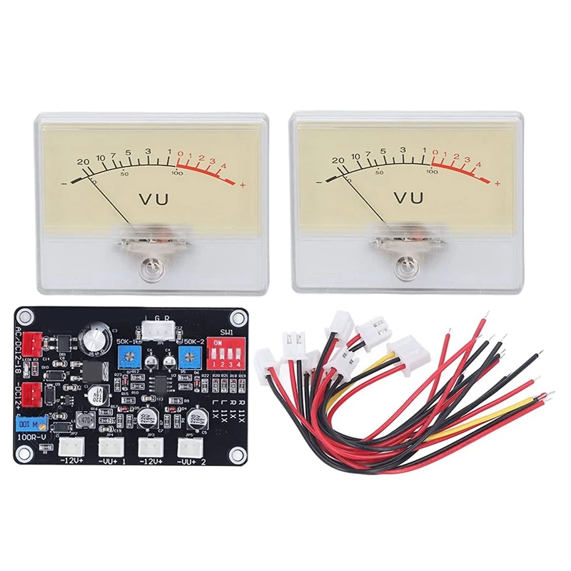 Power Amplifier VU Meter With Driver Board Kit High Accuracy Audio Level Meter With Backlit For DIY Home Car White