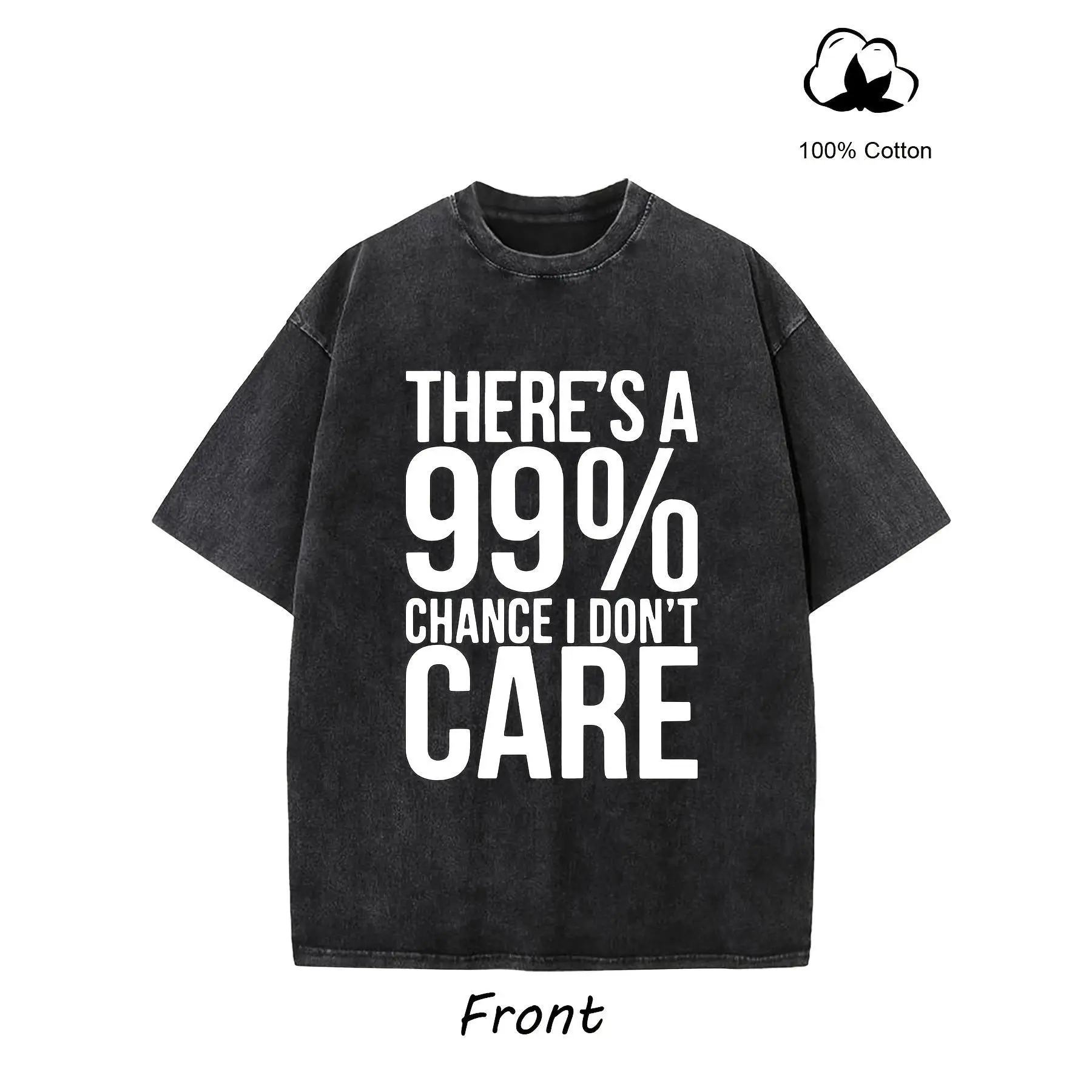 

Funny Slogan Print T-shirt Men Vintage Washed Oversized Tee Casual Loose Top Harajuku Streetwear Y2K Aesthetic Trendy Graphic
