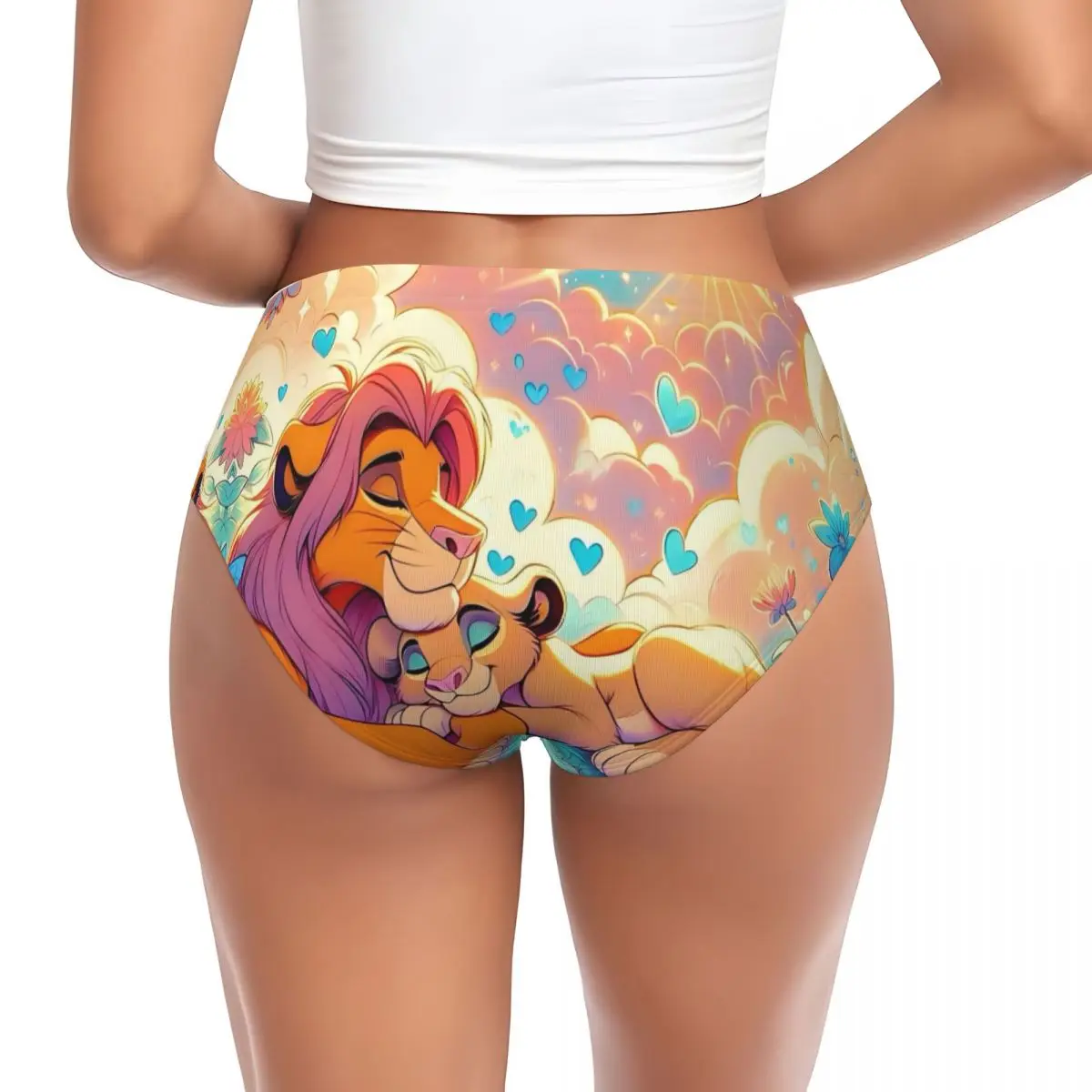 Bragas personalizadas de dibujos animados de película del Rey León para mujer, ropa interior femenina, calzoncillos de Manga suaves