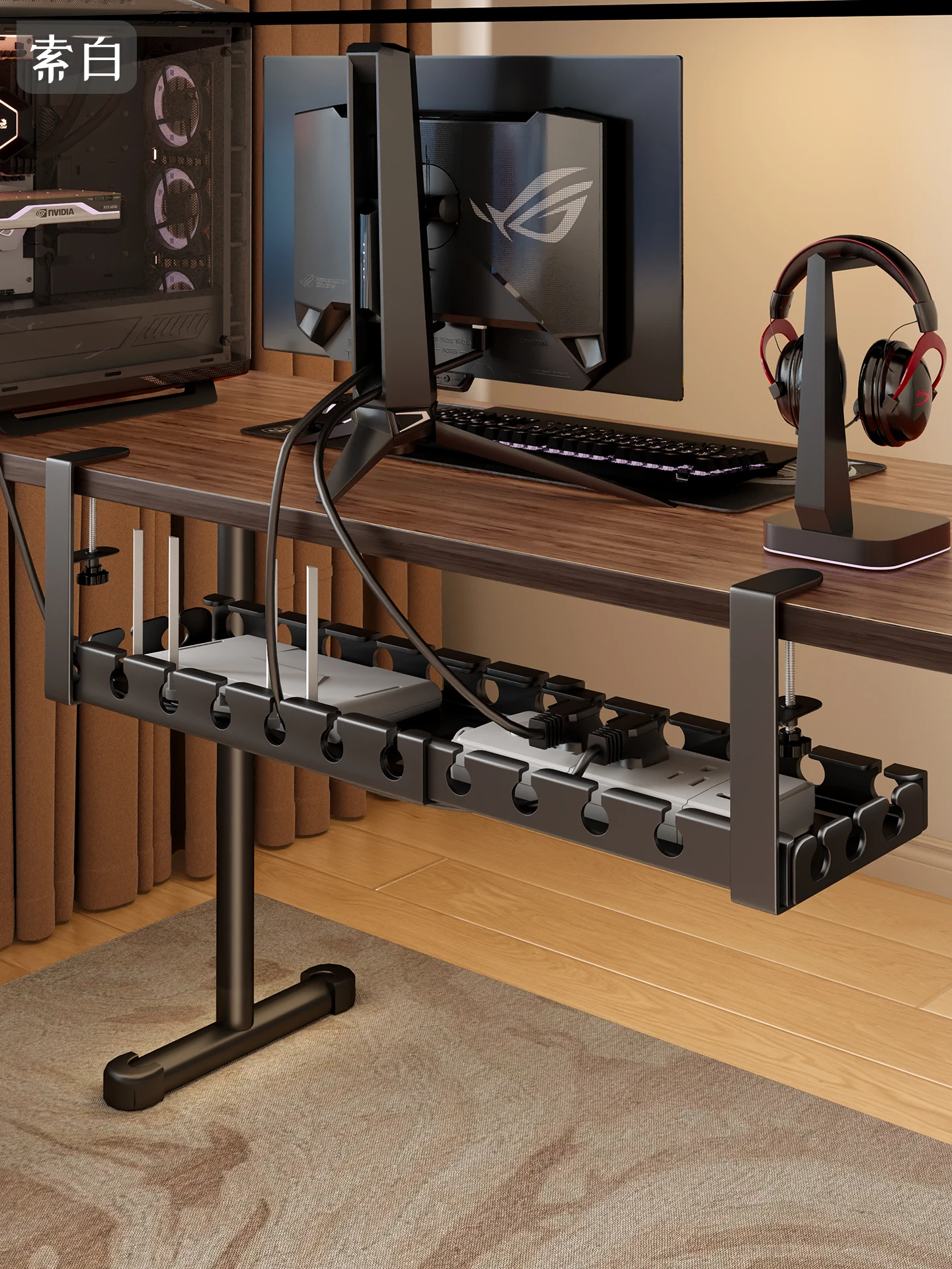desk-under-cable-organizer-no-drilling-power-strip-fixer-power-cable-rack-slot-line-sorting-box-router-storage-shelf-under-desk
