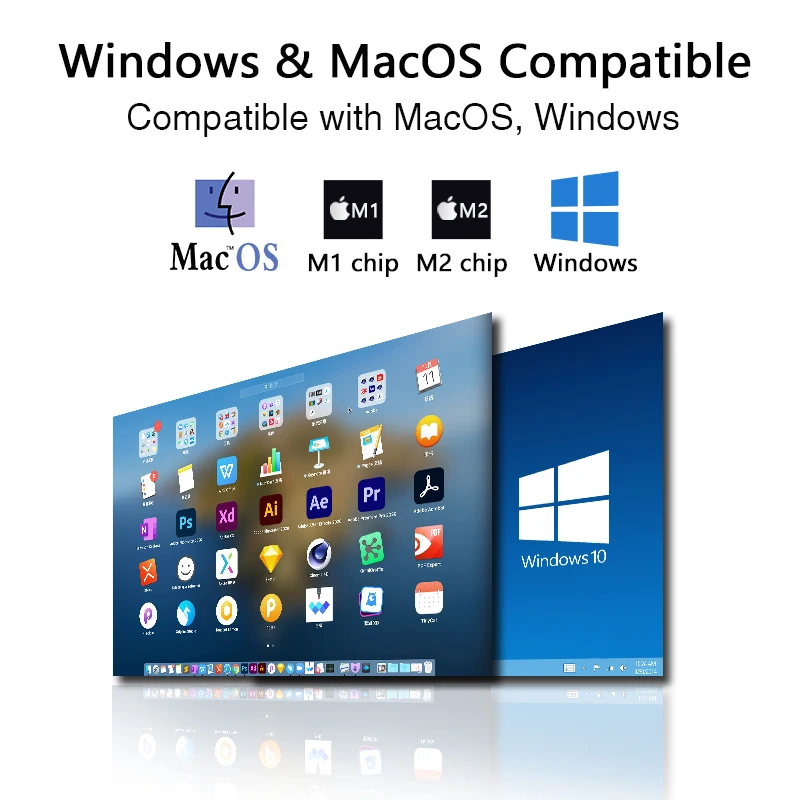 14'' Typ-C Triple Portable Monitor für Laptop, 1080P FullHD Screen Extender One Cable Connect