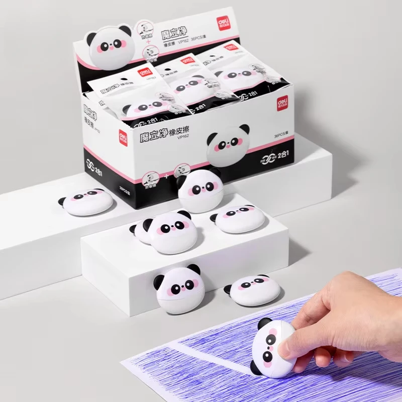 1PCS VP162 Panda Dual Purpose Eraser - Pencil Eraser/Magic Heat Erasable Neutral Pen Eraser