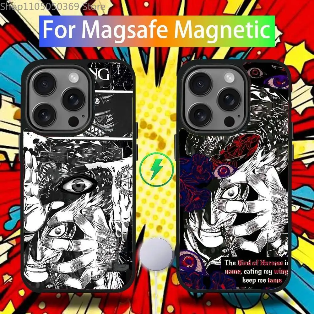 

Чехол для телефона H-Hellsing Manga для iPhone 17,16,15,14,13,12,11 Pro,Max,Plus,Mini,Air,E Magnetic Magsafe Cover