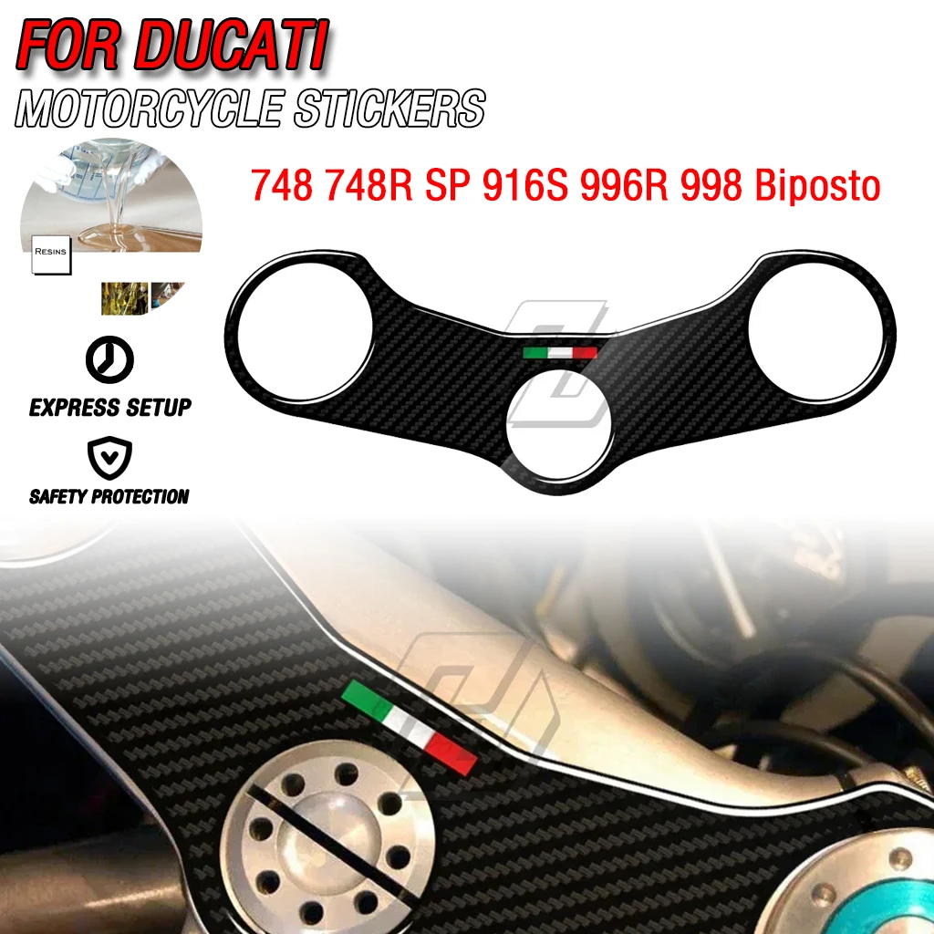 

For Ducati 748 748R SP 916S 996R 998 Biposto 3D Carbon Fiber Appearance Triple Yoke Defender Fuel Tank Pad Sticker