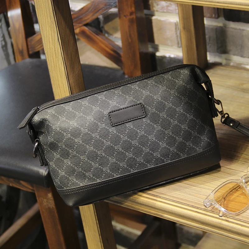 2024 New Men\'s Single-shoulder Casual Business Crossbody Bag Men Clutch Plaid Small Grab Bag