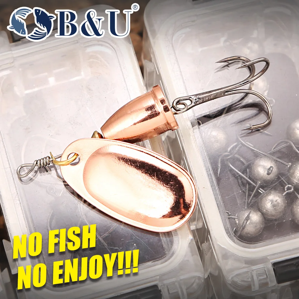 B & U سبينر الطعم الصيد إغراء ملعقة 1 قطعة المياه العذبة المياه المالحة إغراء اكسسوارات خطاف ثلاثي المعادن الصلب إغراء Wobblers معالجة