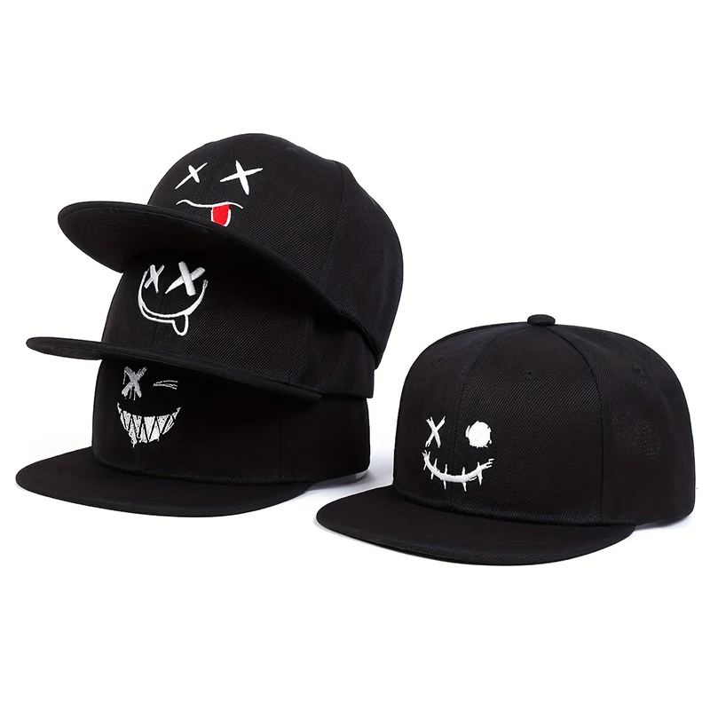 Bambini XX Volto sorridente Ricamo Berretti da baseball Cappelli hip-hop Primavera Autunno Cappelli casual regolabili per esterni Ragazzo Ragazza Trave