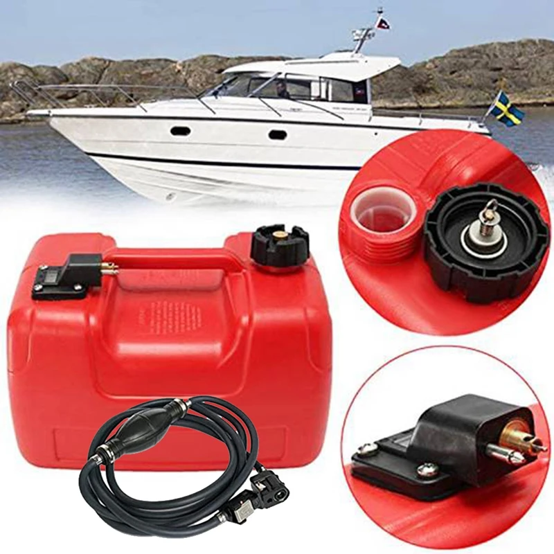 

12L Fuel Tank Oil Box Marine Container W/Connector Anti Static Corrosion Resistant Gas Outboard Accessories Boat Yacht