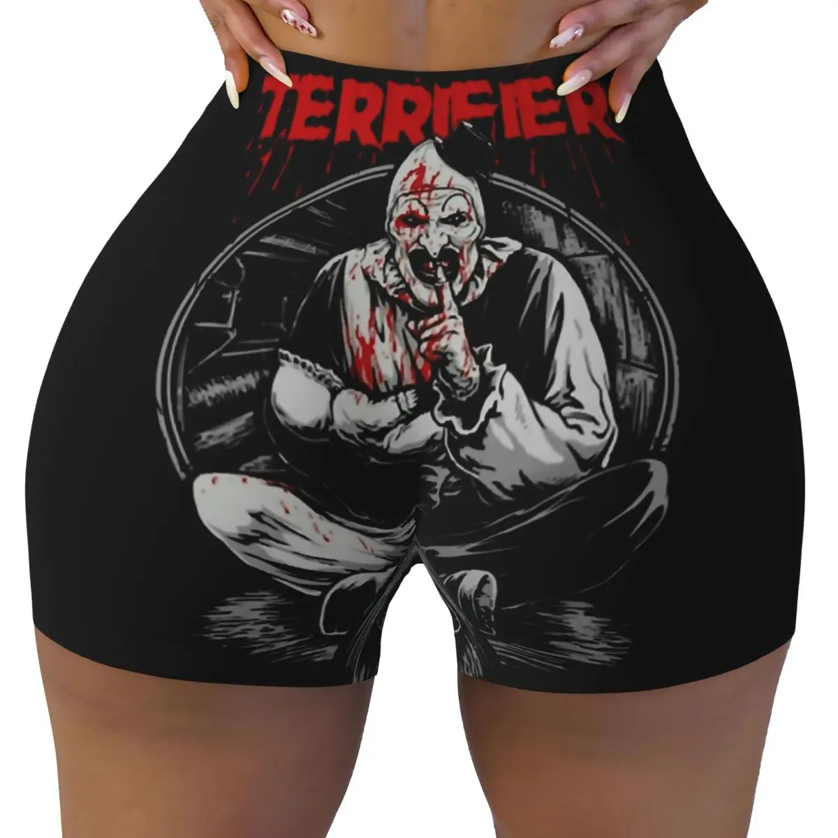 Custom Terrifiers Movie Horror Art Slasher Halloween Gym Volleyball Biker Shorts Women Workout Yoga Shorts