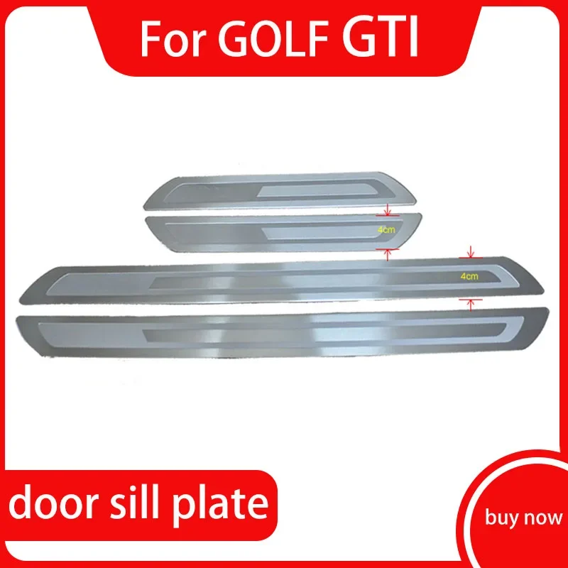 

For GOLF GTI Door Sill Protector Car Accessories Auto Threshold Scuff Plate Stickers Steel Pedal Trim Styling