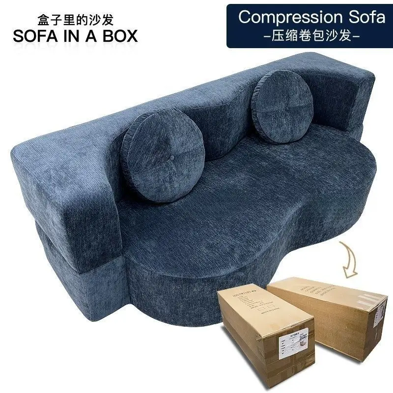 Modern Luxury Home Corduroy Fabric Box Vacuum Living Room Sofa Set Furniture Bed Sofa Compression Sofa