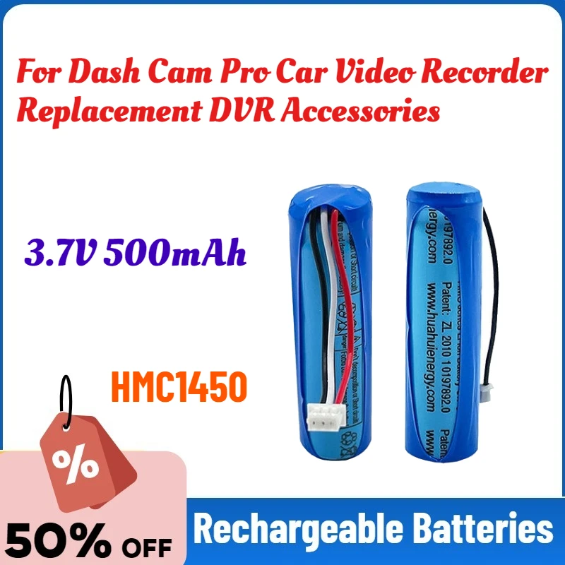 

Аккумулятор HMC1450 70mai 3.7V 500mAh литиевый для видеорегистратора, замена аккумулятора для автомобильной видеокамеры, аксессуары для DVR
