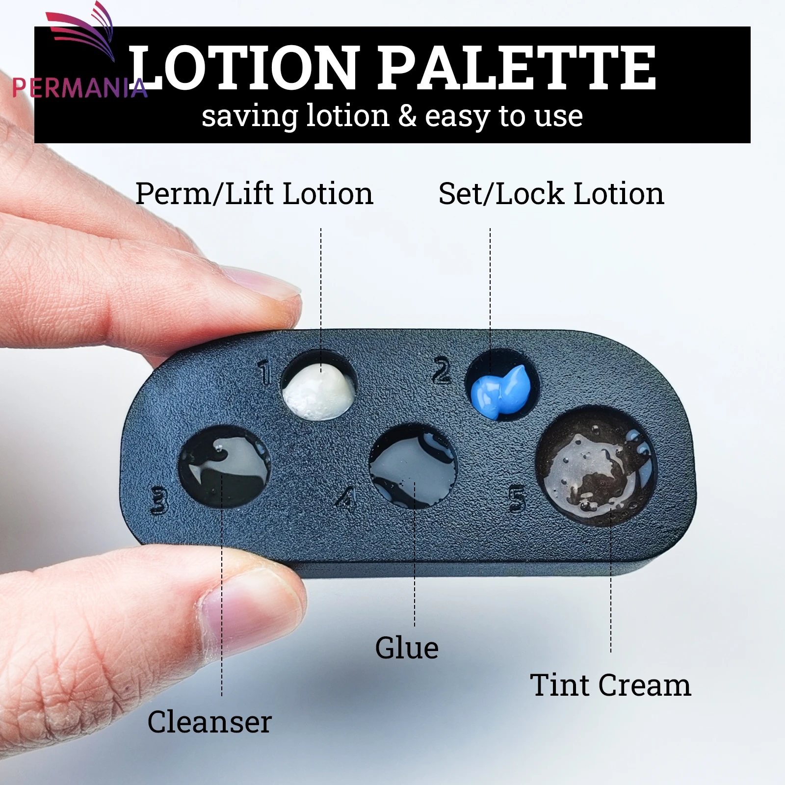 PERMANIA 1 Stück Wimpernlifting-Palette 5-Funktionen-Wimpernlifting- und Färbewerkzeug Professionelle Silikonplatte für Wimpernverlängerungsarbeiten – Detail 2