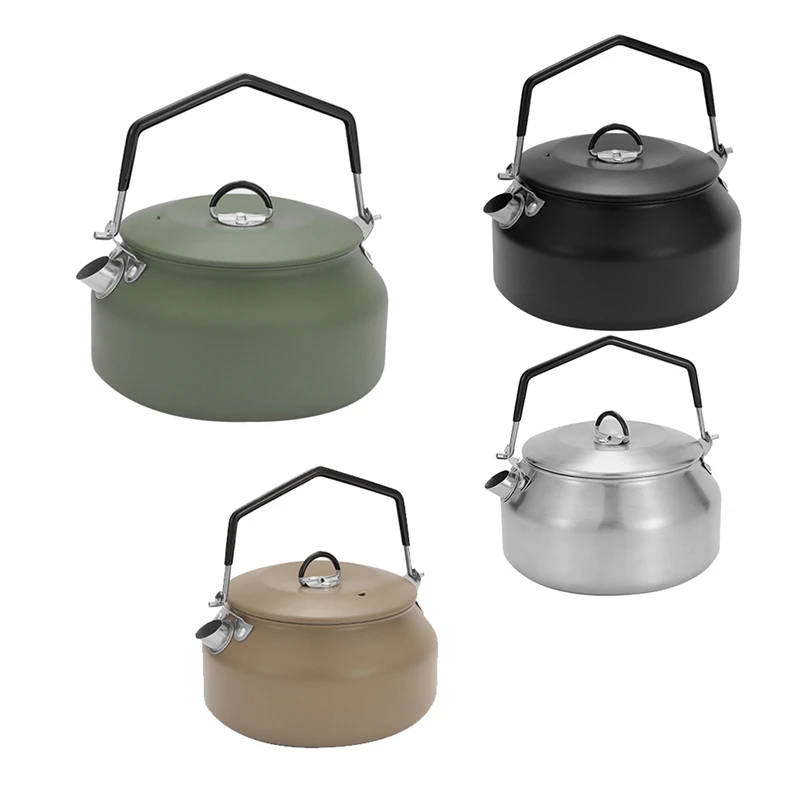 

NEW-1L Portable Kettle Camping Stovetop Teapot With Folding Handle Outdoor Water Bottle Teapot